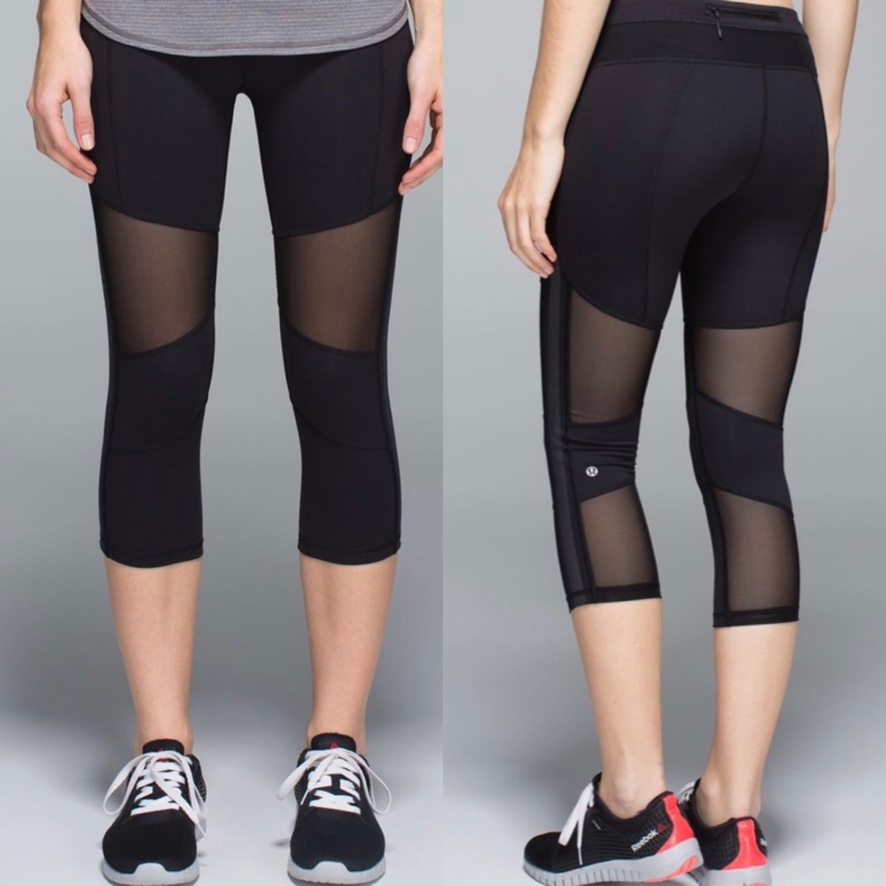 Lululemon Black Mesh Crop Pants